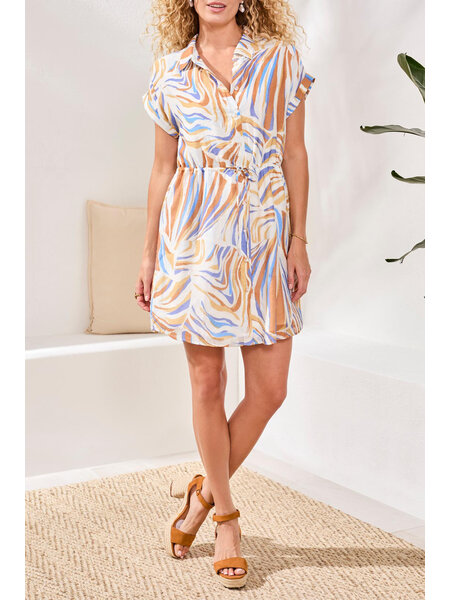 Tribal LINED SHIRT DRESS W/ WAIST DRAWCORD 6111O-SS26