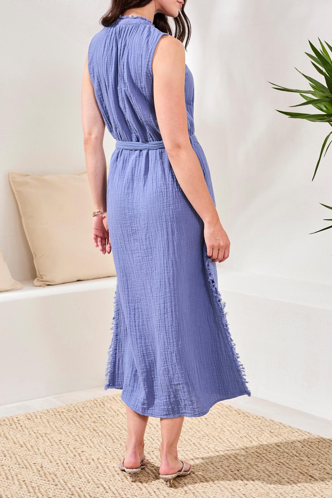 Tribal MAXI DRESS W/ LONG SLIT & SASH 6056O-SS26