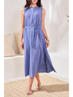 Tribal MAXI DRESS W/ LONG SLIT & SASH 6056O-SS26