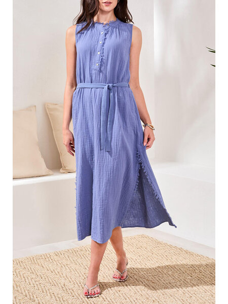 Tribal MAXI DRESS W/ LONG SLIT & SASH 6056O-SS26