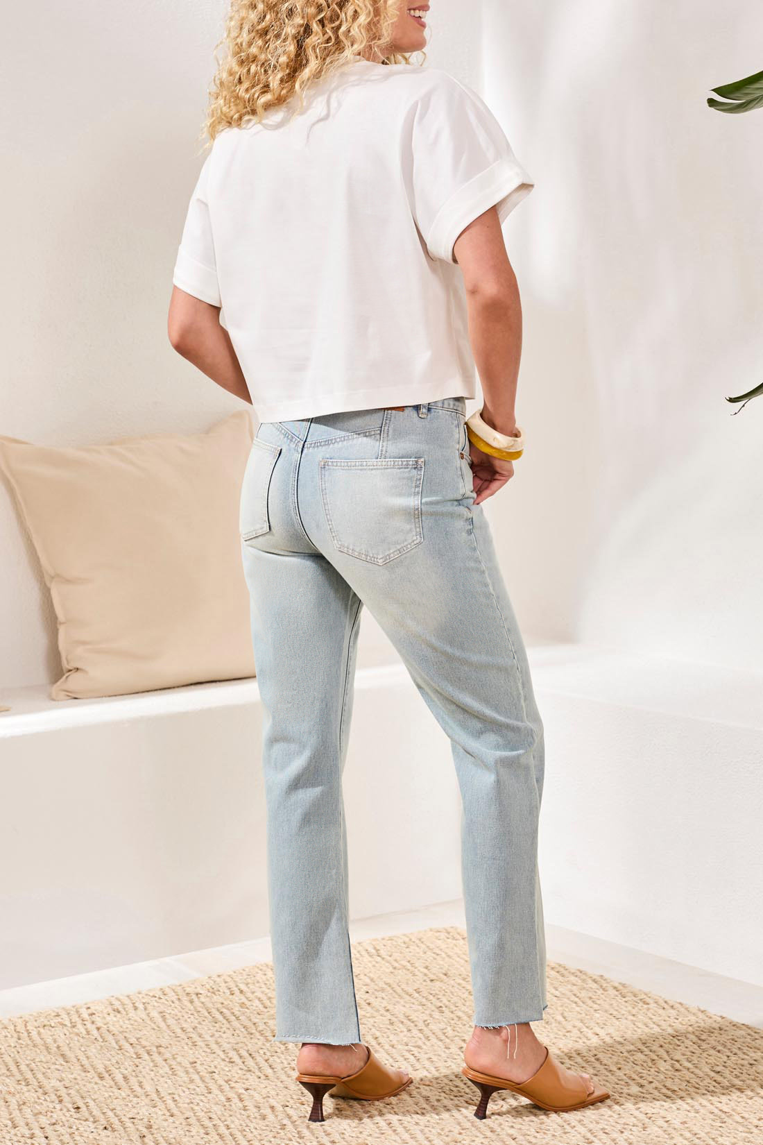 Tribal CREW NECK T-SHIRT W/TURN UP SLEEVE 5945O-SS26