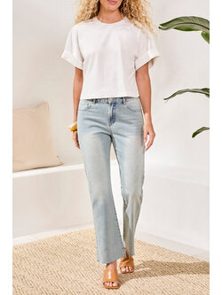 Tribal CREW NECK T-SHIRT W/TURN UP SLEEVE 5945O-SS26