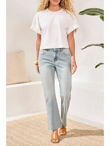 Tribal CREW NECK T-SHIRT W/TURN UP SLEEVE 5945O-SS26