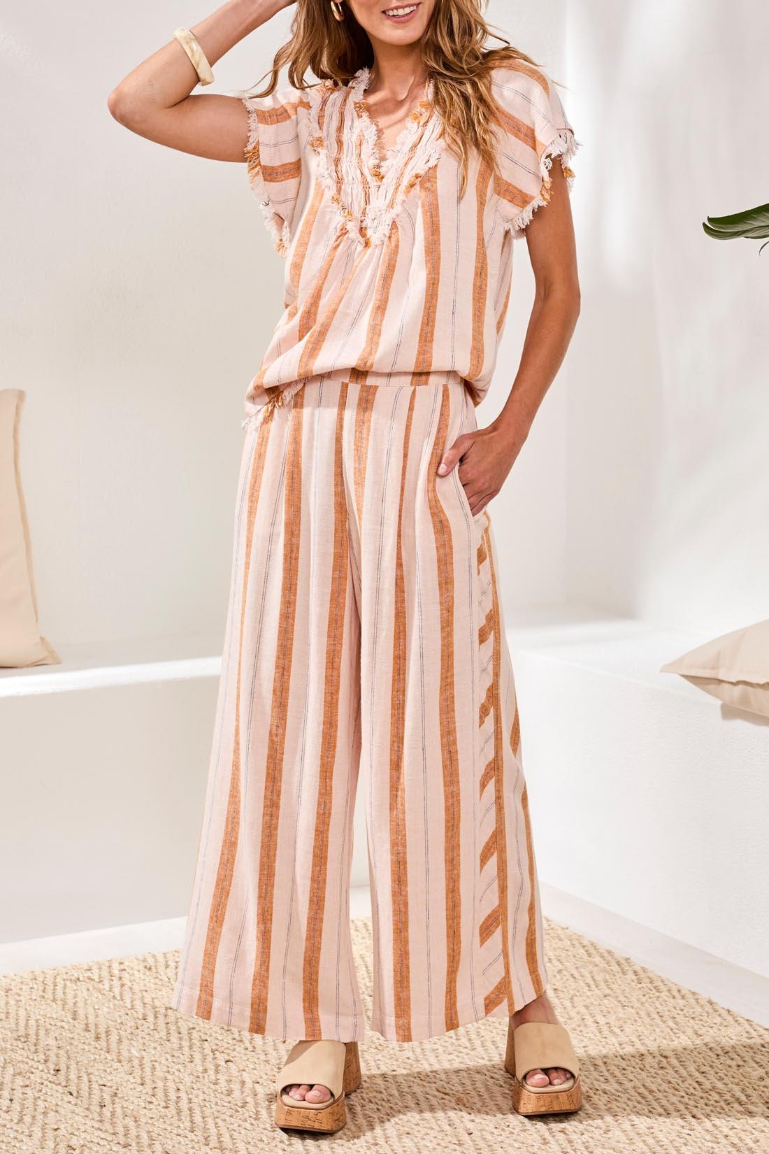 Tribal PULL ON FLOWY WIDE PANT W/PKTS 5753O-SS26