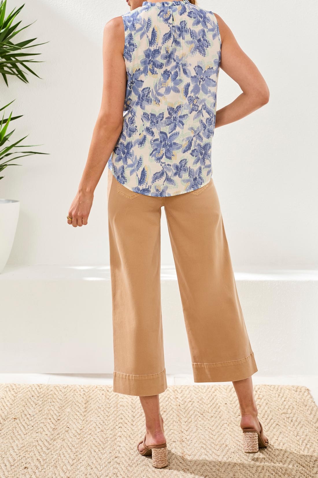 Tribal BLOUSE W/ FRILL NECK & CONTRAST CORD 6170O-SS26