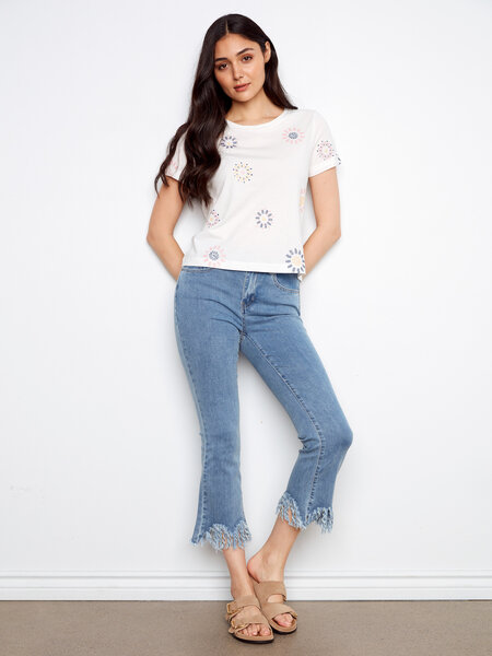 Charlie B Embroidered Front Cotton Jersey T-Shirt SS26 C1426