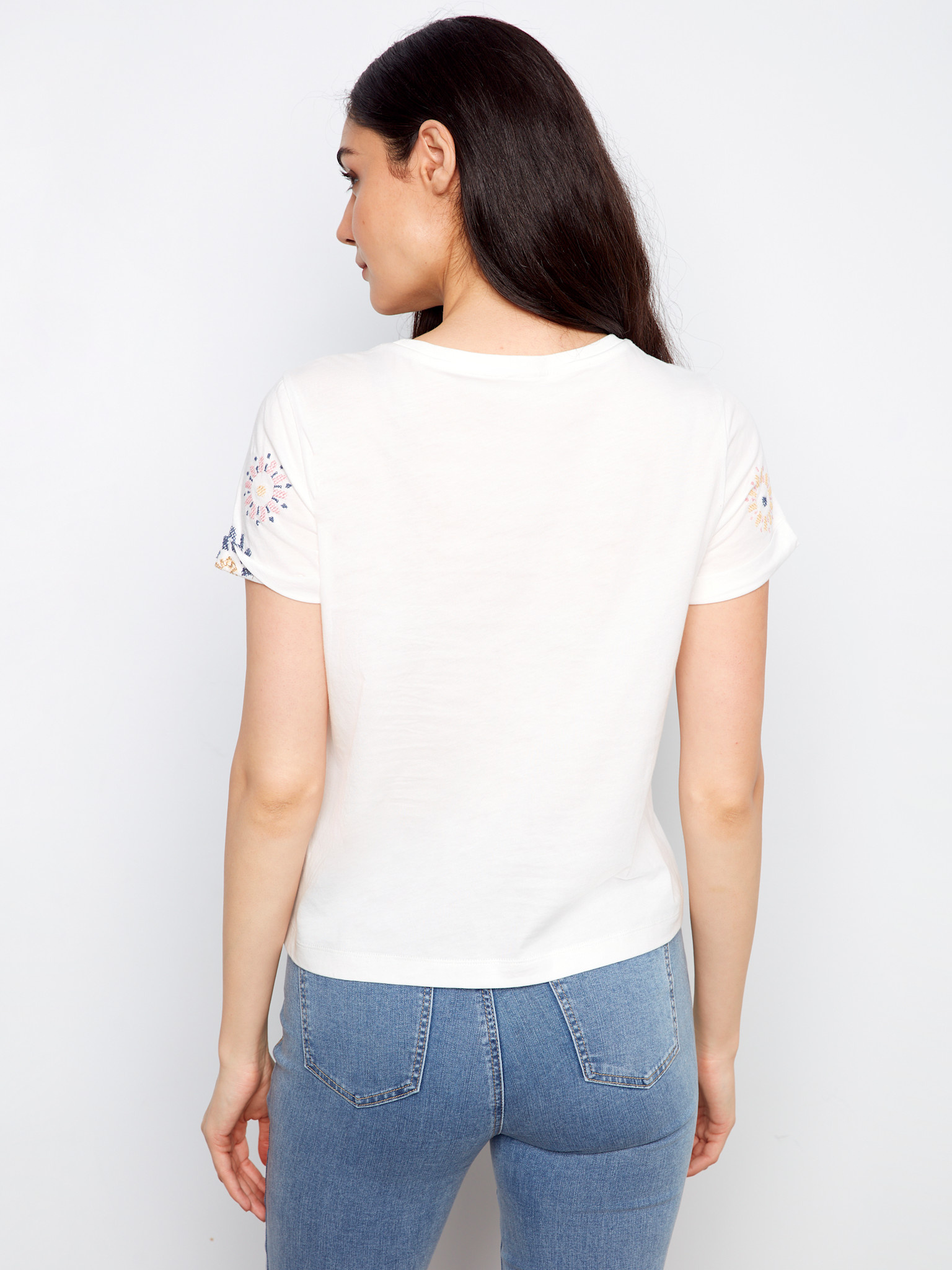 Charlie B Embroidered Front Cotton Jersey T-Shirt SS26 C1426