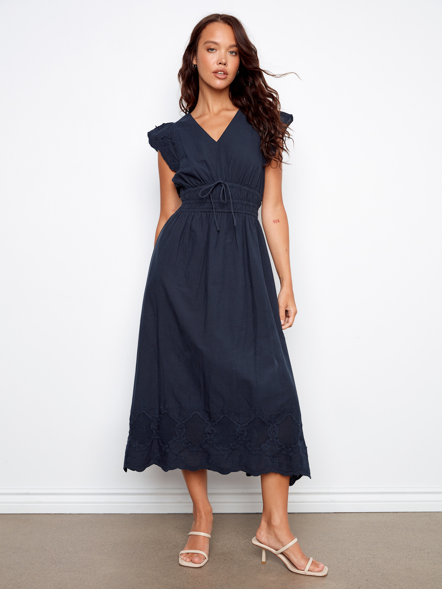 Charlie B V-Neck  Dress & Ruffle Cap Sleeve SS26 C3251
