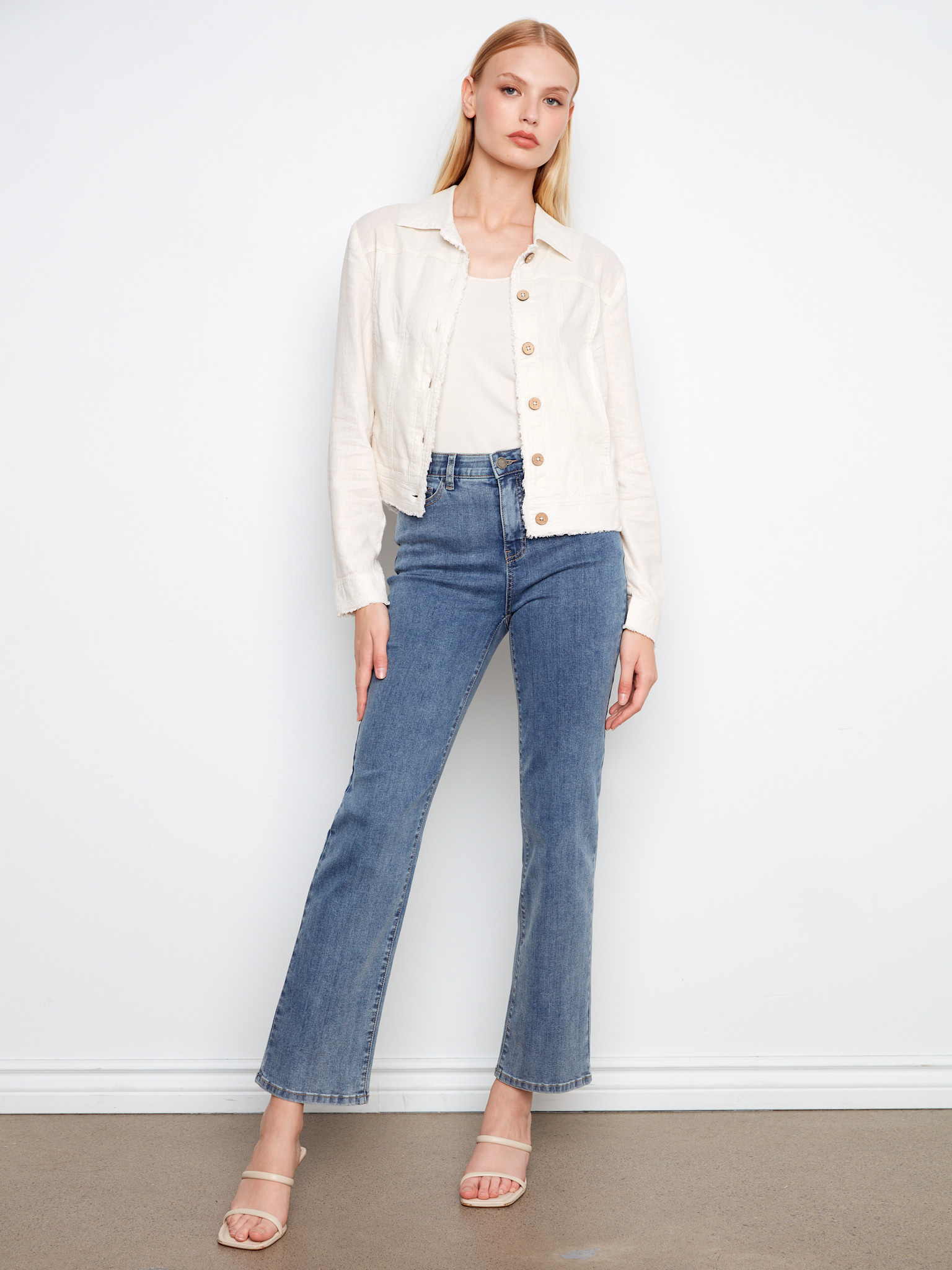 Charlie B Foil Print Linen Jacket SS26 C6199YY