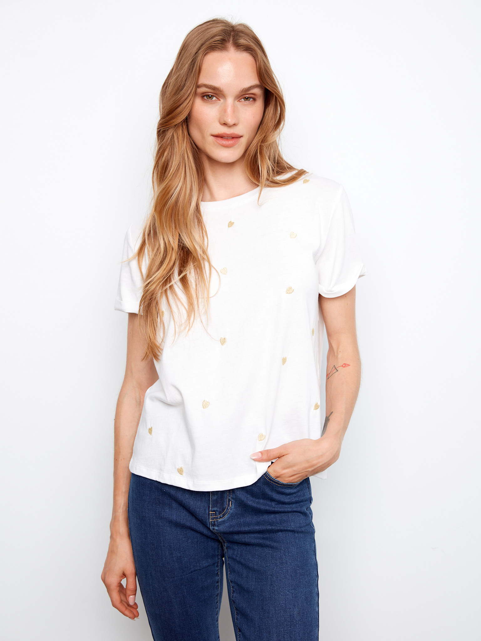 Charlie B Embroidered Front  Jersey T-Shirt SS26 C1426