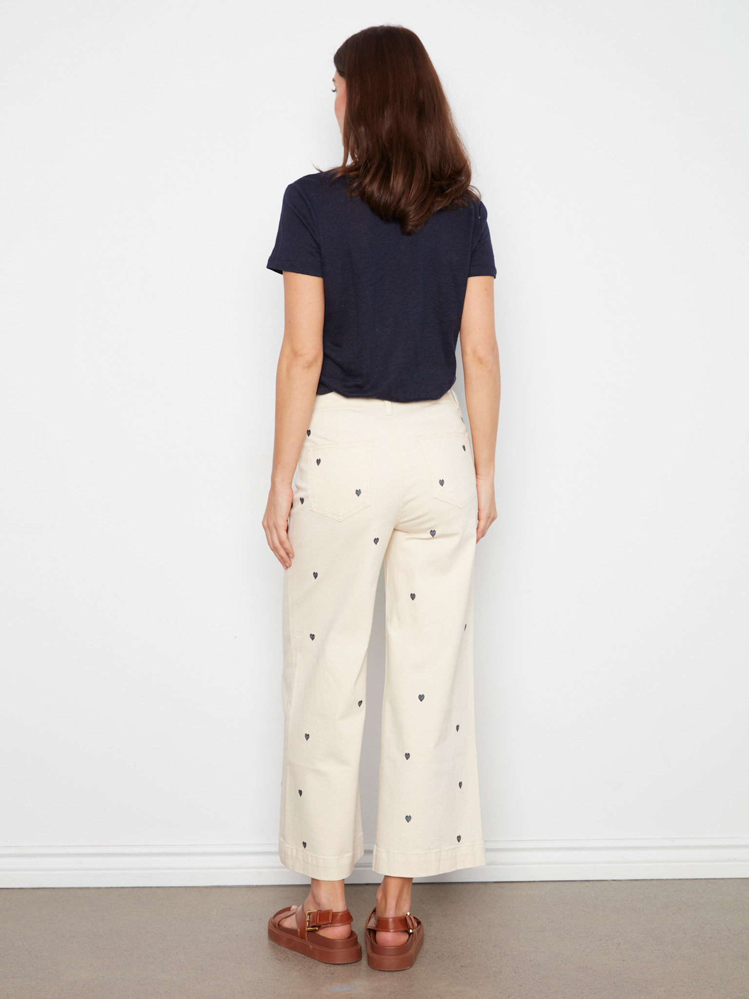 Charlie B All Over Embroidered Cropped Patch Pocket Flare Pant C5538E SS26