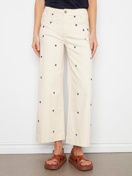 Charlie B All Over Embroidered Cropped Patch Pocket Flare Pant C5538E SS26