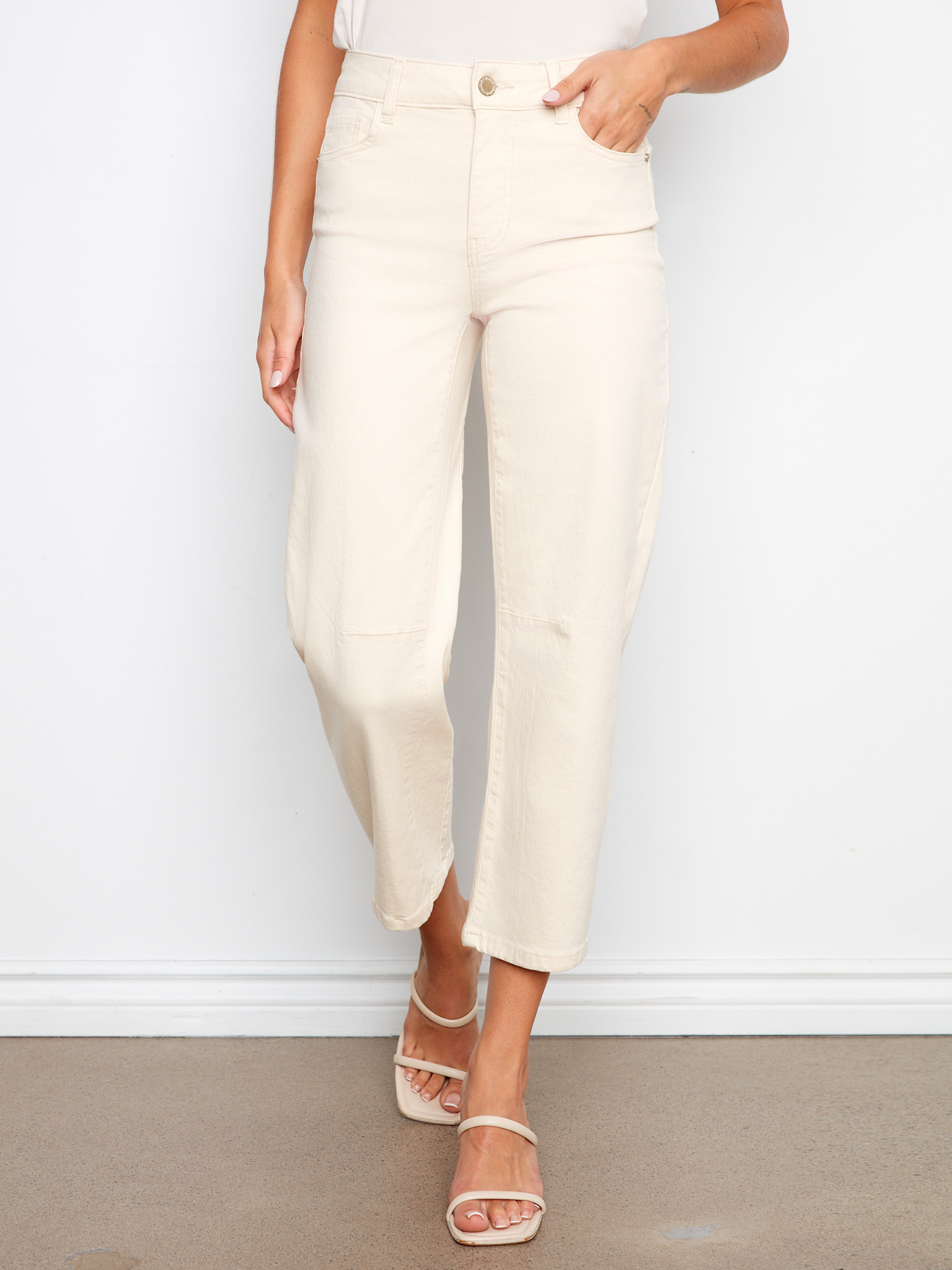 Charlie B Barrel Leg Colored Twill Pants SS26 C5775