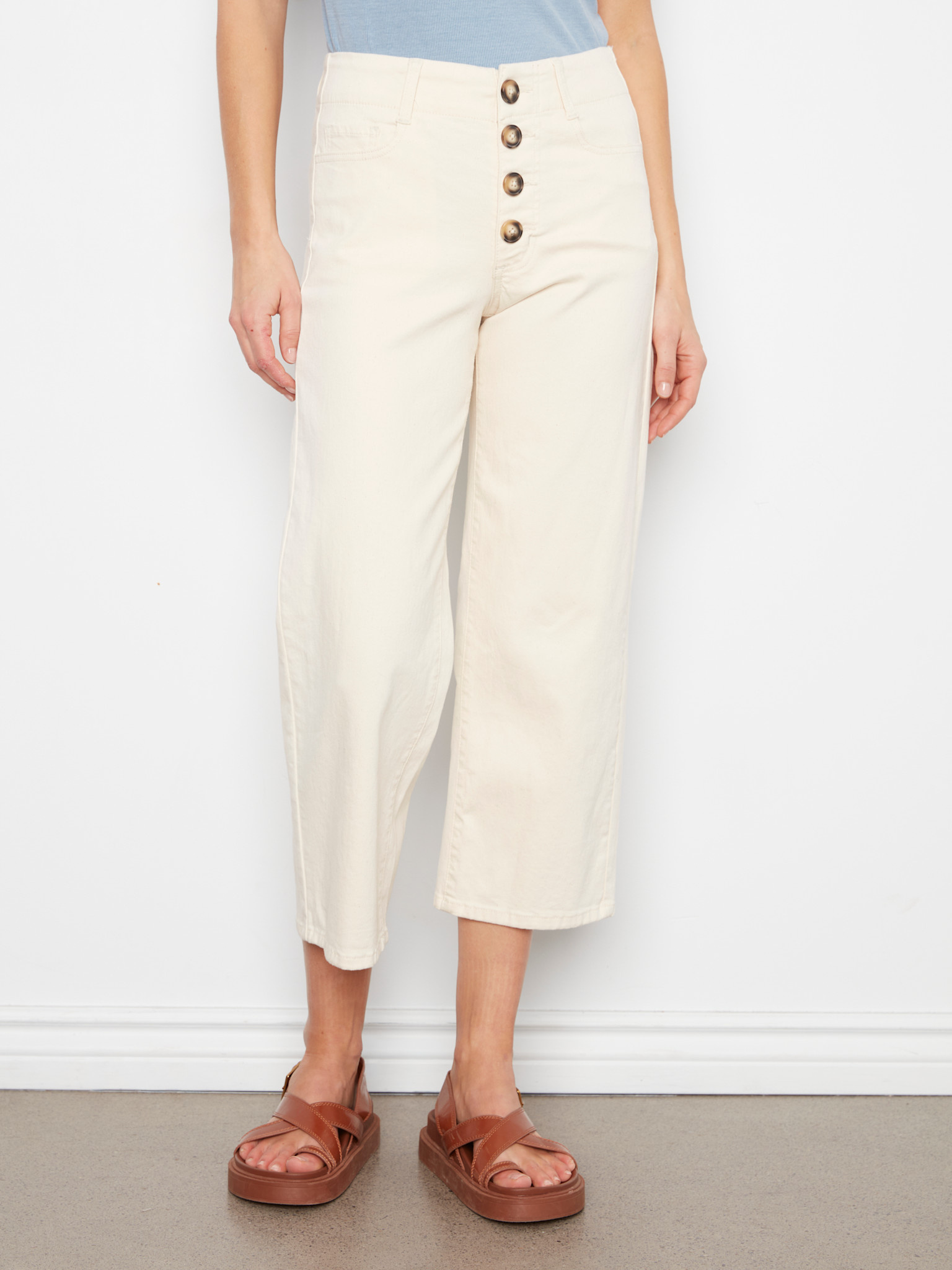 Charlie B Button Fly Colored Twill Straight Leg SS26 C5623