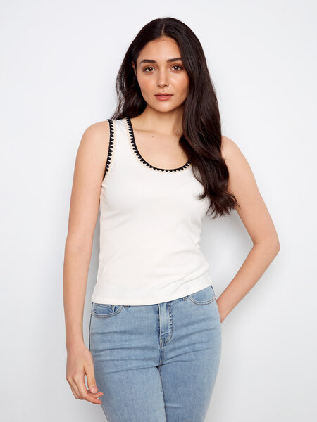 Charlie B Knit Tank W/ Crochet Detail SS26 C1430