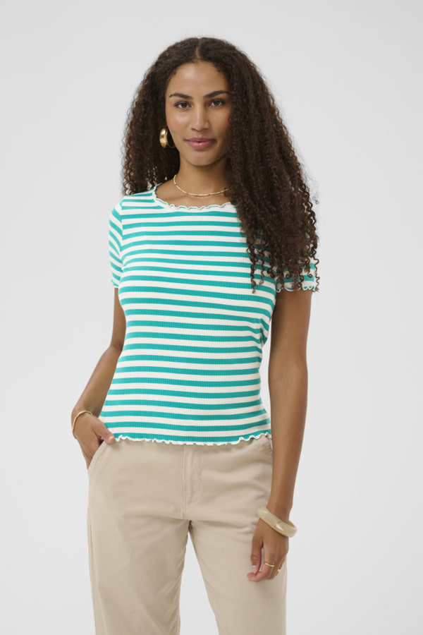 Cream CRRibba stripe Tshirt 10613876-SS26
