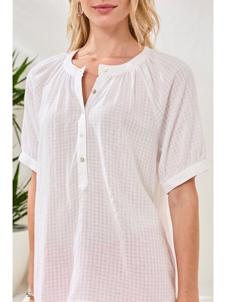 Tribal S/S BTN FRT BLOUSE 3108O-SS26