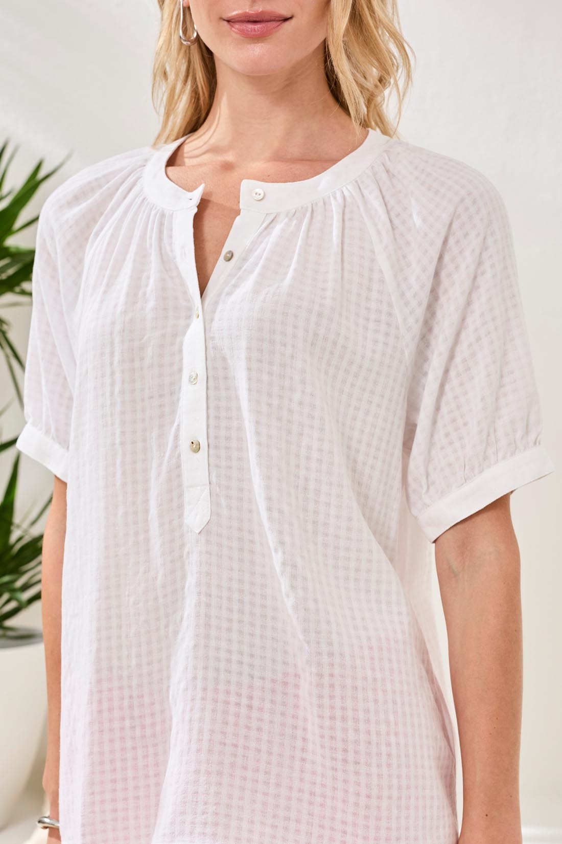 Tribal S/S BTN FRT BLOUSE 3108O-SS26