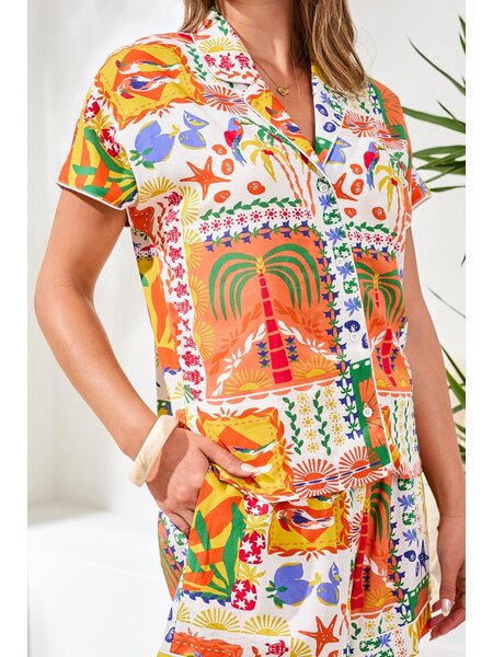 Tribal BLOUSE W/ PIPING DETAIL 6161O-SS26