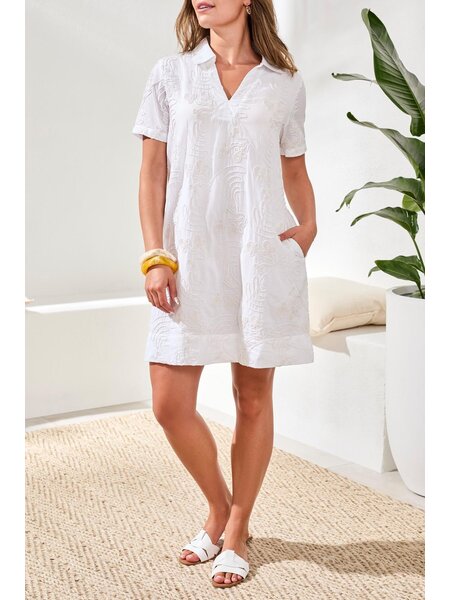 Tribal S/S V NECK TUNIC DRESS 956O-SS26