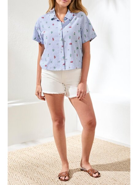 Tribal S/S BUTTON FRONT BLOUSE 3101O-SS26