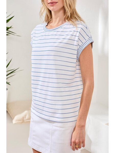 Tribal CAP SLEEVE TOP W/COMBO 2499O-SS26