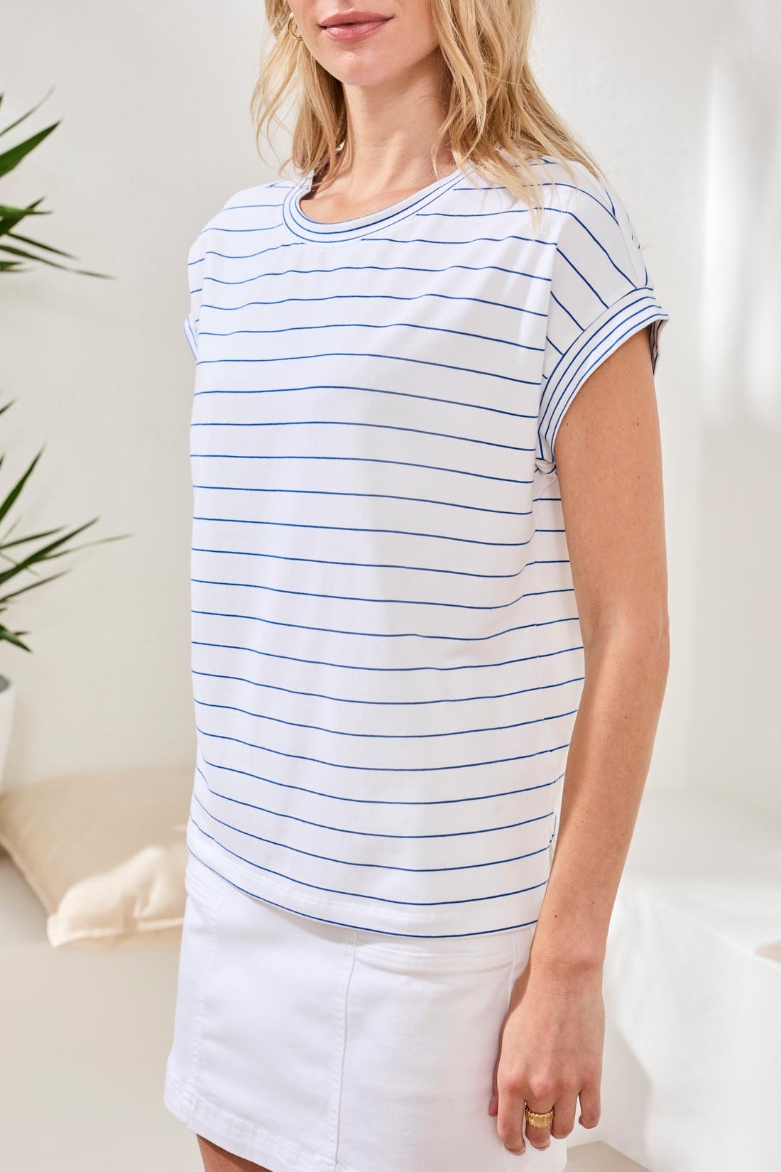 Tribal CAP SLEEVE TOP W/COMBO 2499O-SS26