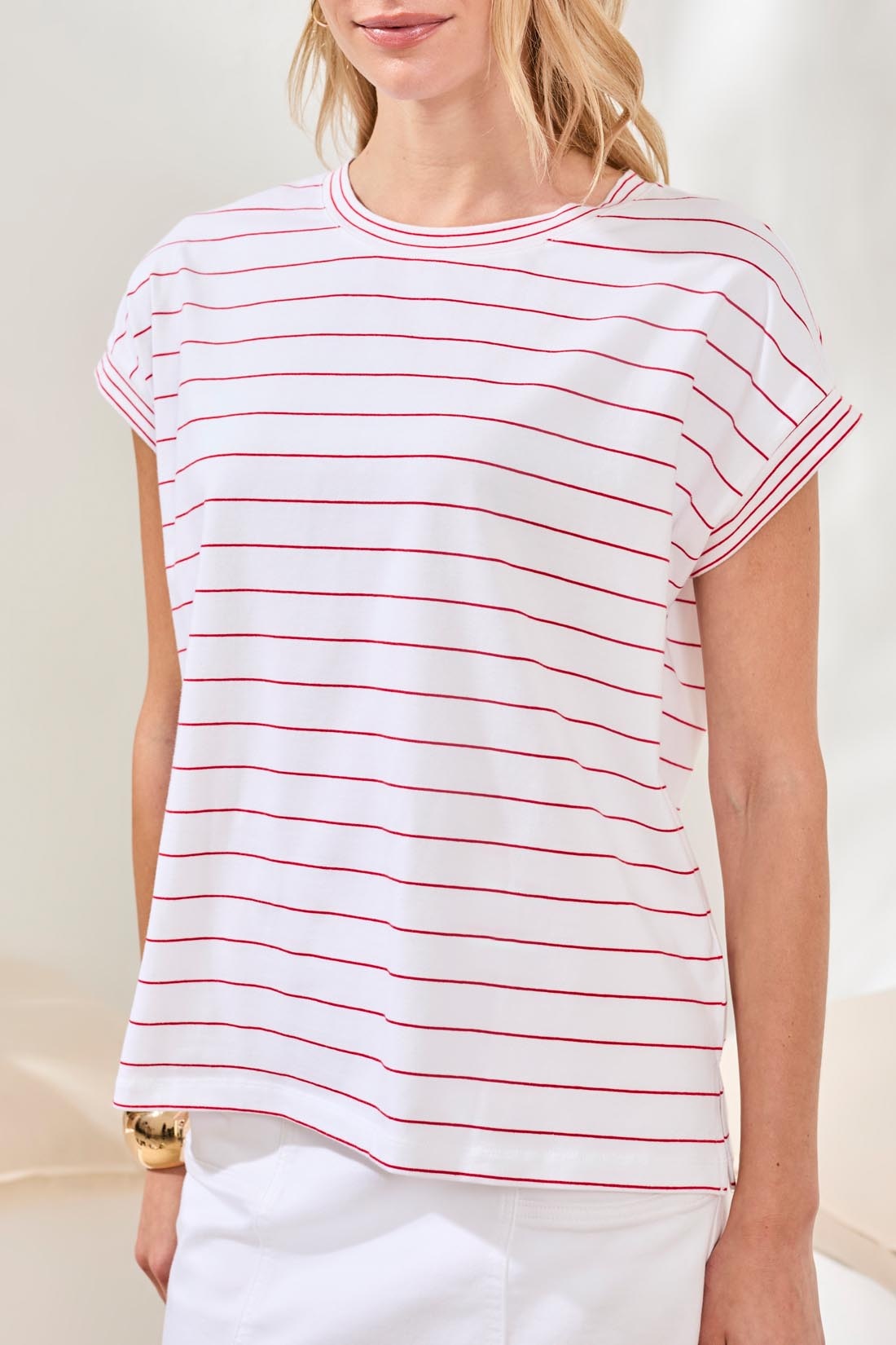 Tribal CAP SLEEVE TOP W/COMBO 2499O-SS26