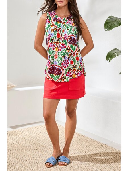 Tribal SLV/LESS BLOUSE W/ PINTUCKS 6192O-SS26