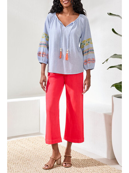 Tribal RAGLAN SLV BLOUSE W/ EMBROIDERY 6198O-SS26