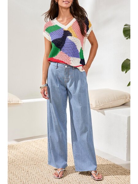Tribal AUDREY PLEATED WIDE TROUSER 6121O-SS26