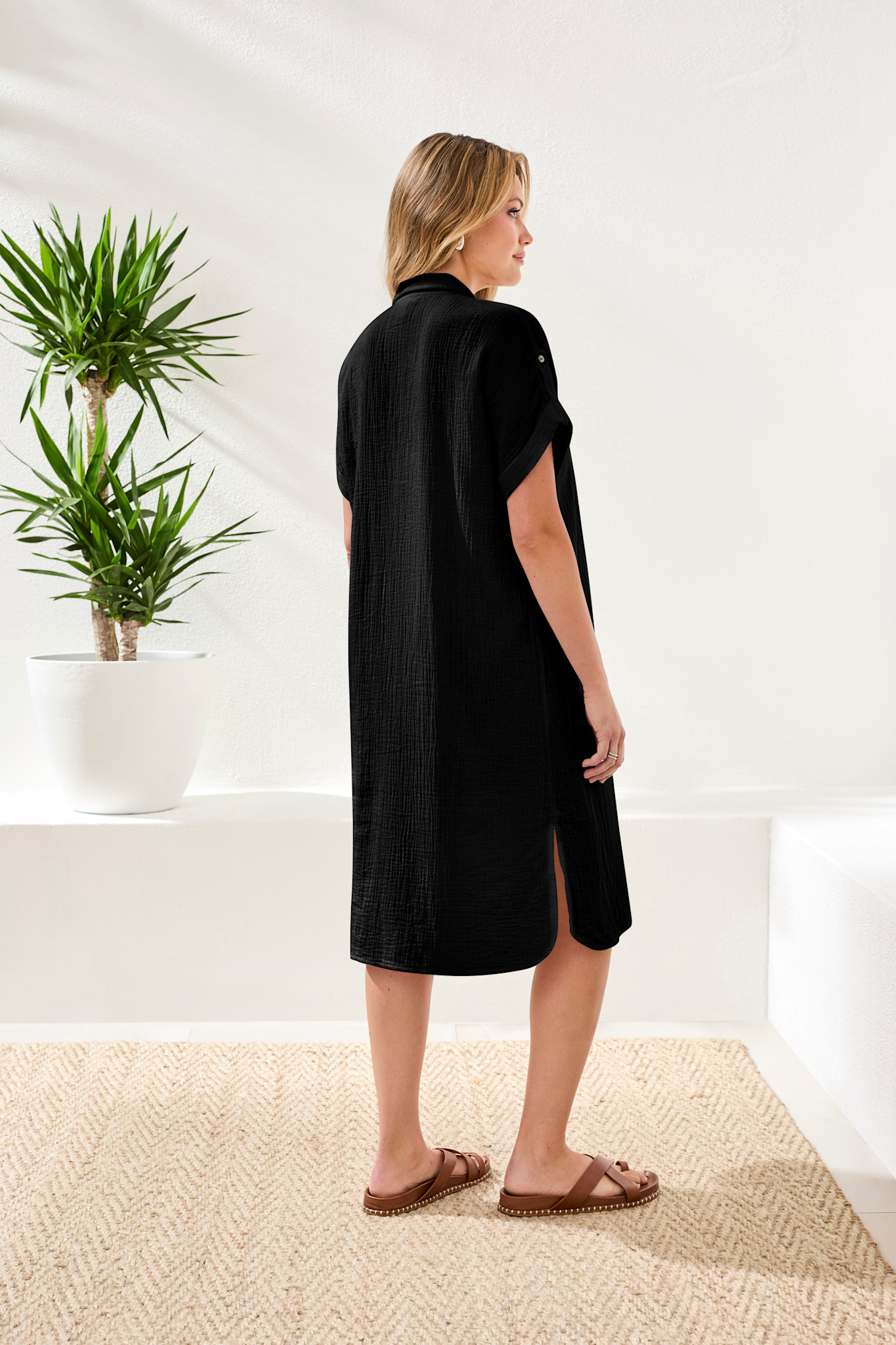 Tribal FLOWY SHIRT DRESS W/ HIDDEN PLACKET 6054O-SS26