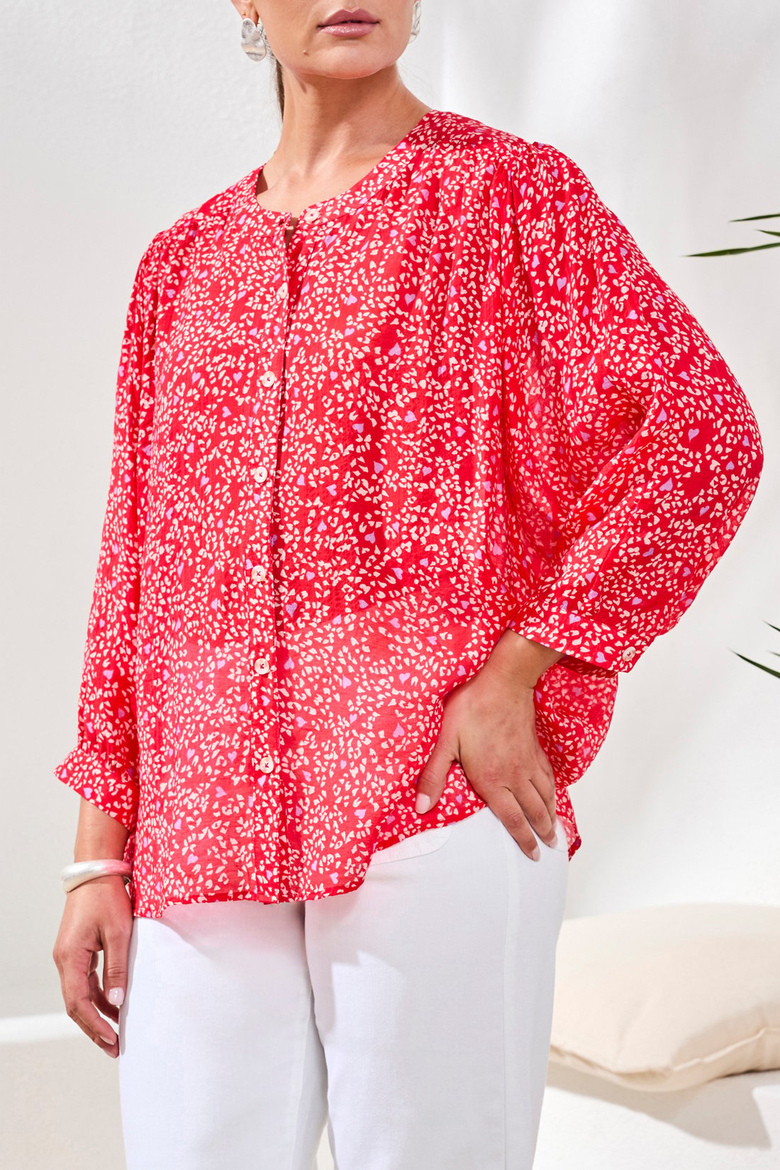 Tribal DOLMAN SLV WIDE BLOUSE 5539O-SS26
