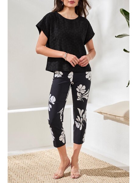 Tribal CAP SLEEVE CREW NECK TOP 2483O-SS26