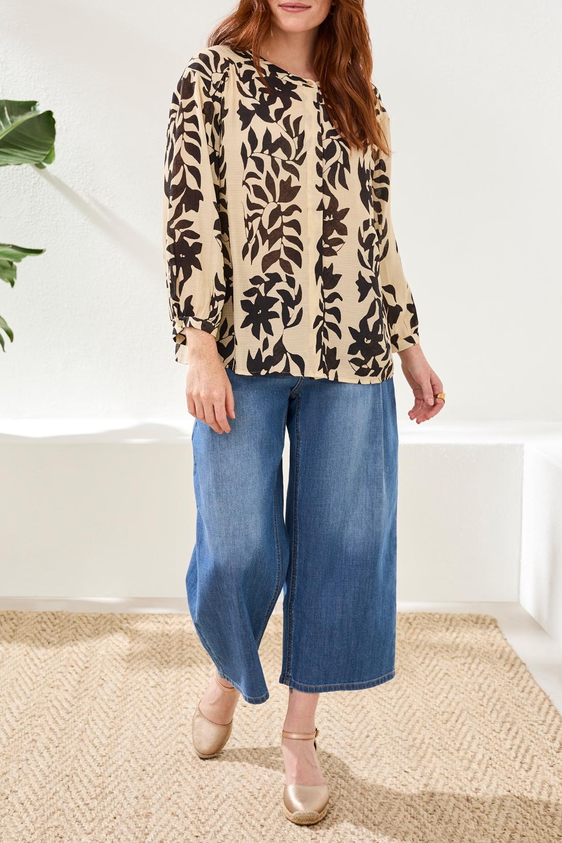 Tribal 3/4 SLV BLOUSE W/ HIDDEN BTN PLACKET 3111O-SS26