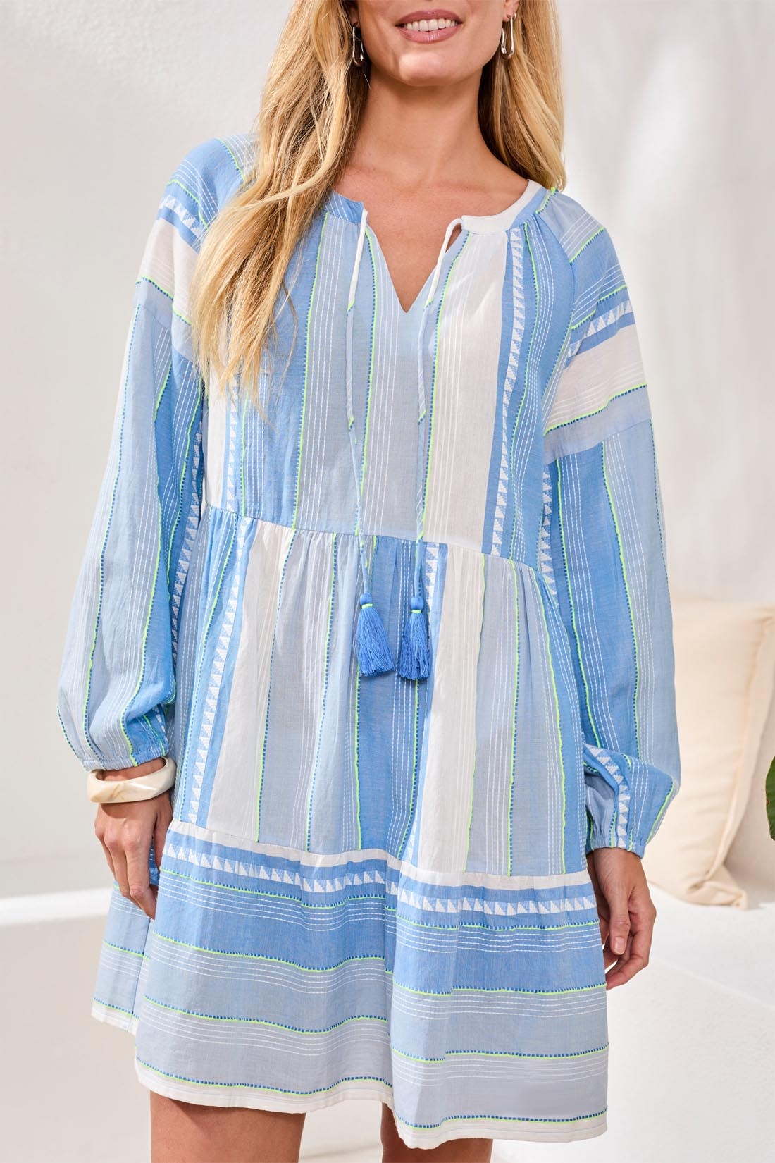 Tribal RAGLAN SLV JACQUARD DRESS W/ PKTS 965O-SS26