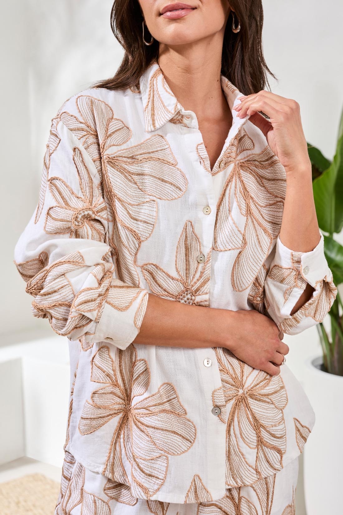 Tribal L/S BTN FRT BLOUSE 3001O-SS26