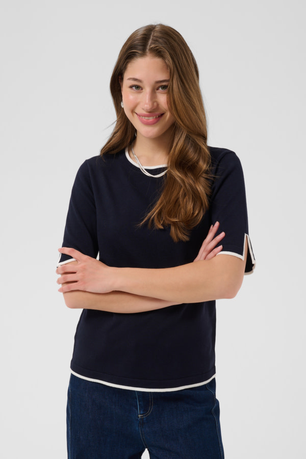 St Tropez MilaSZ Contrast Stripe SS Pullover 30514647-FW26