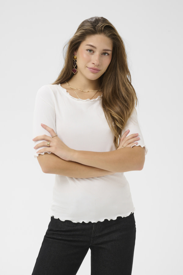 Cream CRRibba s/s Blouse 10611076-FW26