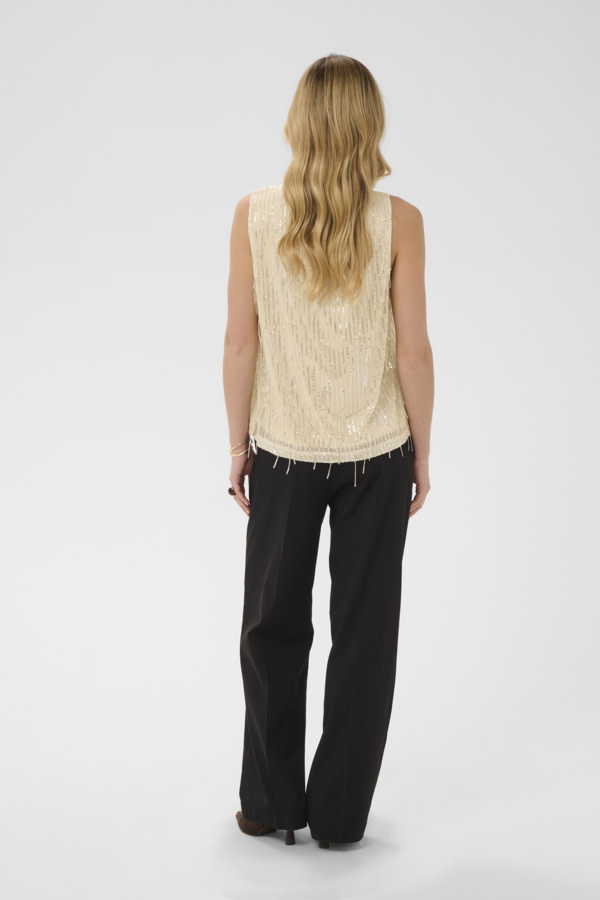 Cream CRClei Sequin Blouse 10615161-FW26
