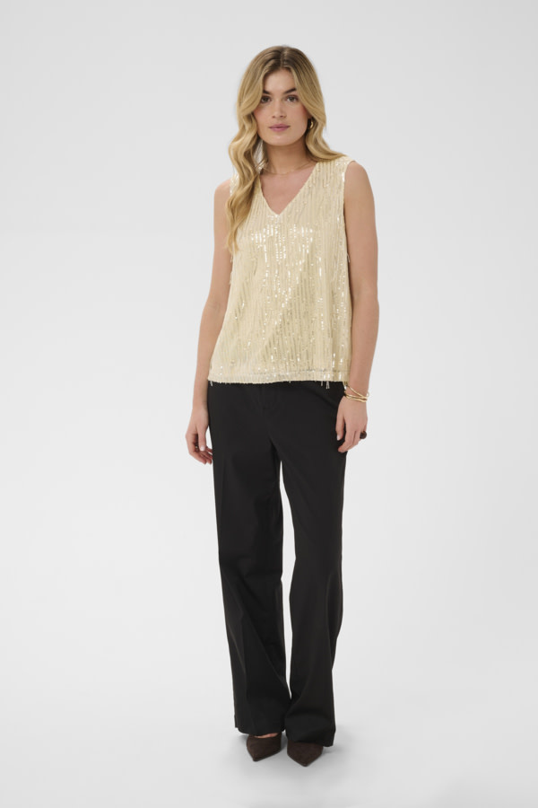 Cream CRClei Sequin Blouse 10615161-FW26