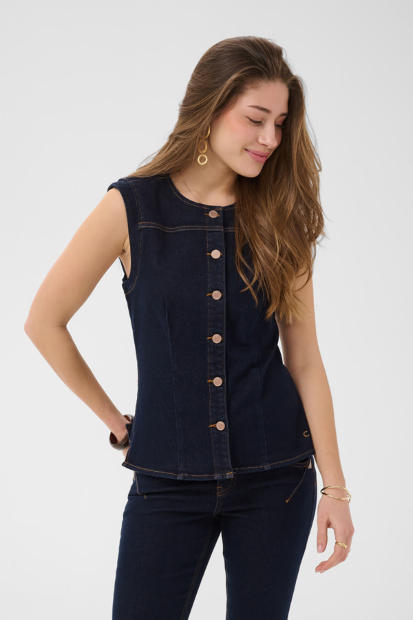 Cream CRDamy Denim Waistcoat 10615211-FW26