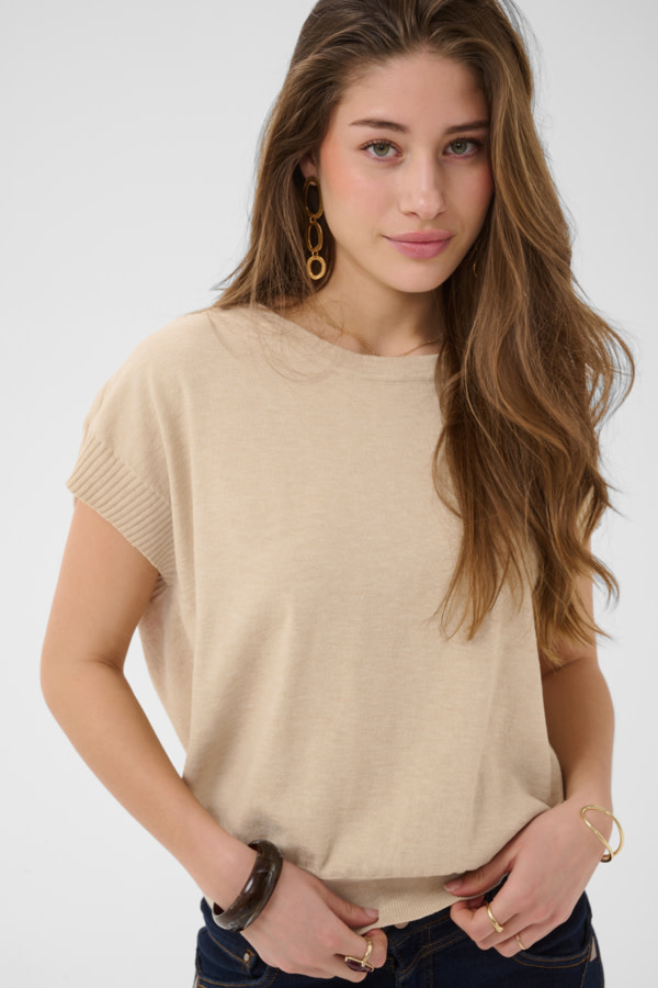 Cream CRDela Knit Slipover 10615601-FW26