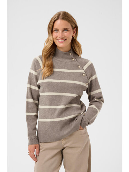 Cream CRDela Button Pullover 10614314-FW26