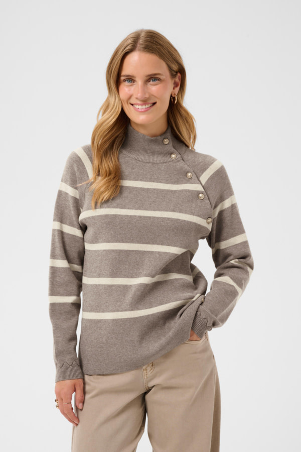 Cream CRDela Button Pullover 10614314-FW26
