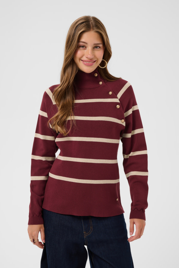 Cream CRDela Button Pullover 10614314-FW26