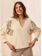 Tribal 3/4 SLV NOTCH COLLAR TOP 3157O