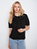 Charlie B Short Sleeve Crew Neck Sweater With Combined Sleeves Detail C2069/690C -FW26