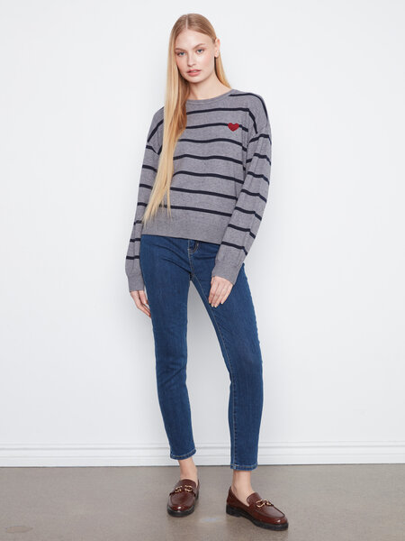 Charlie B Super Plush Sweater With Heart Patch C2985R/736A -FW26