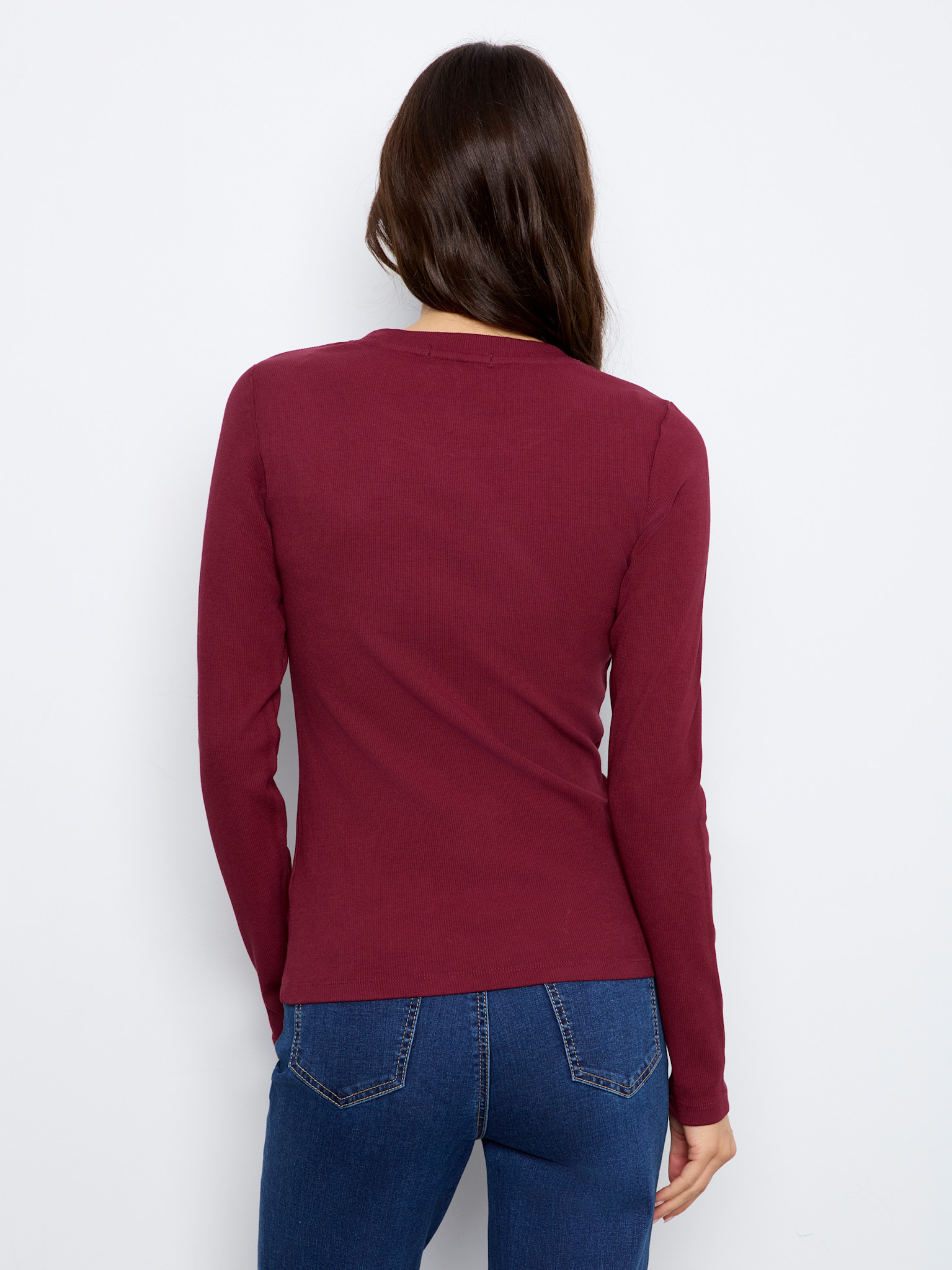 Charlie B Tencel Rib Long Sleeve Crew Neck Top FW26 C1448